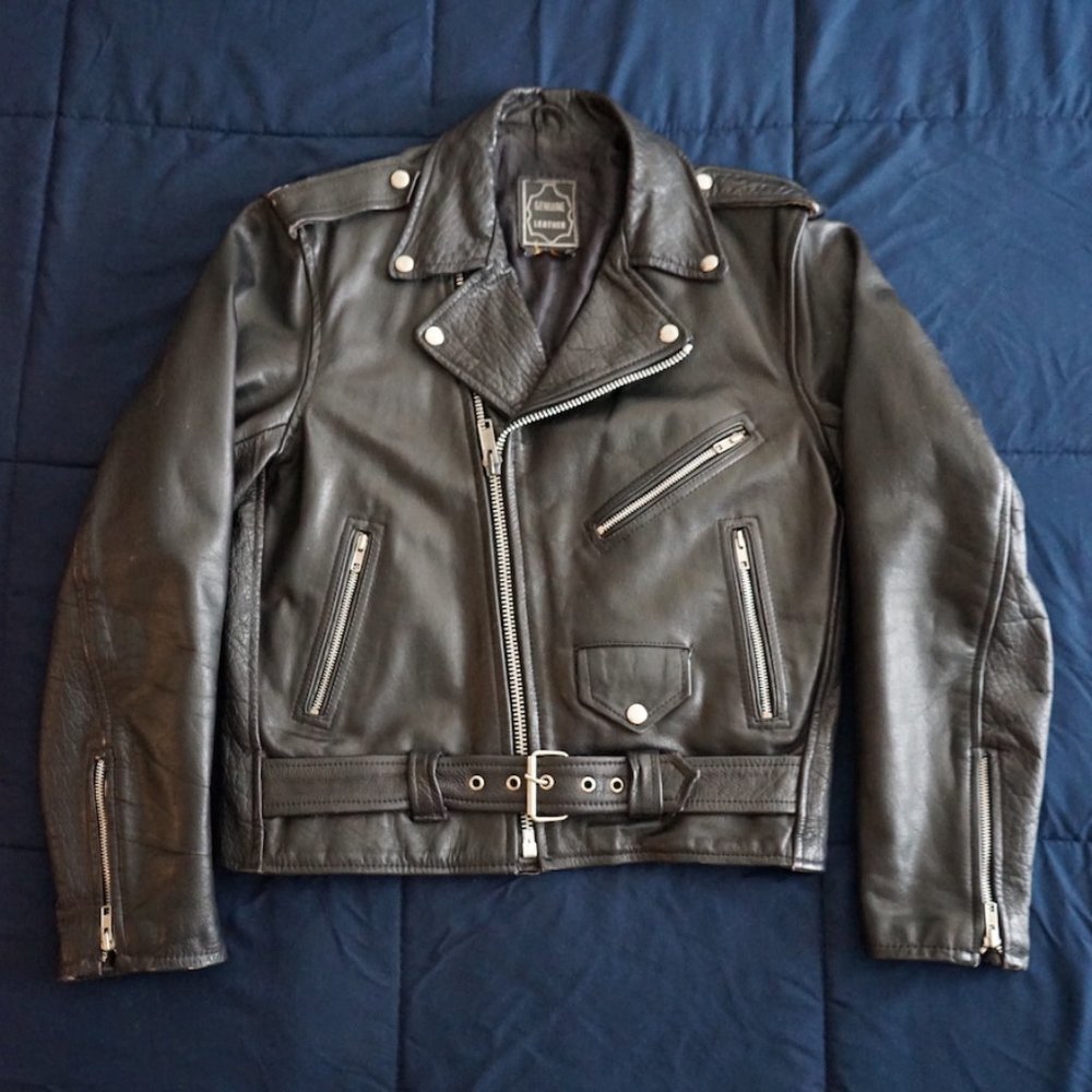 Vintage Genuine Leather Motorcycle Jacket